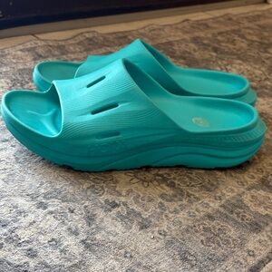 Hoka Teal Slide Sandals s12